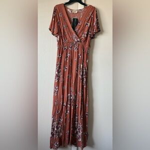 Pink Floral Maxi Dress Size XL